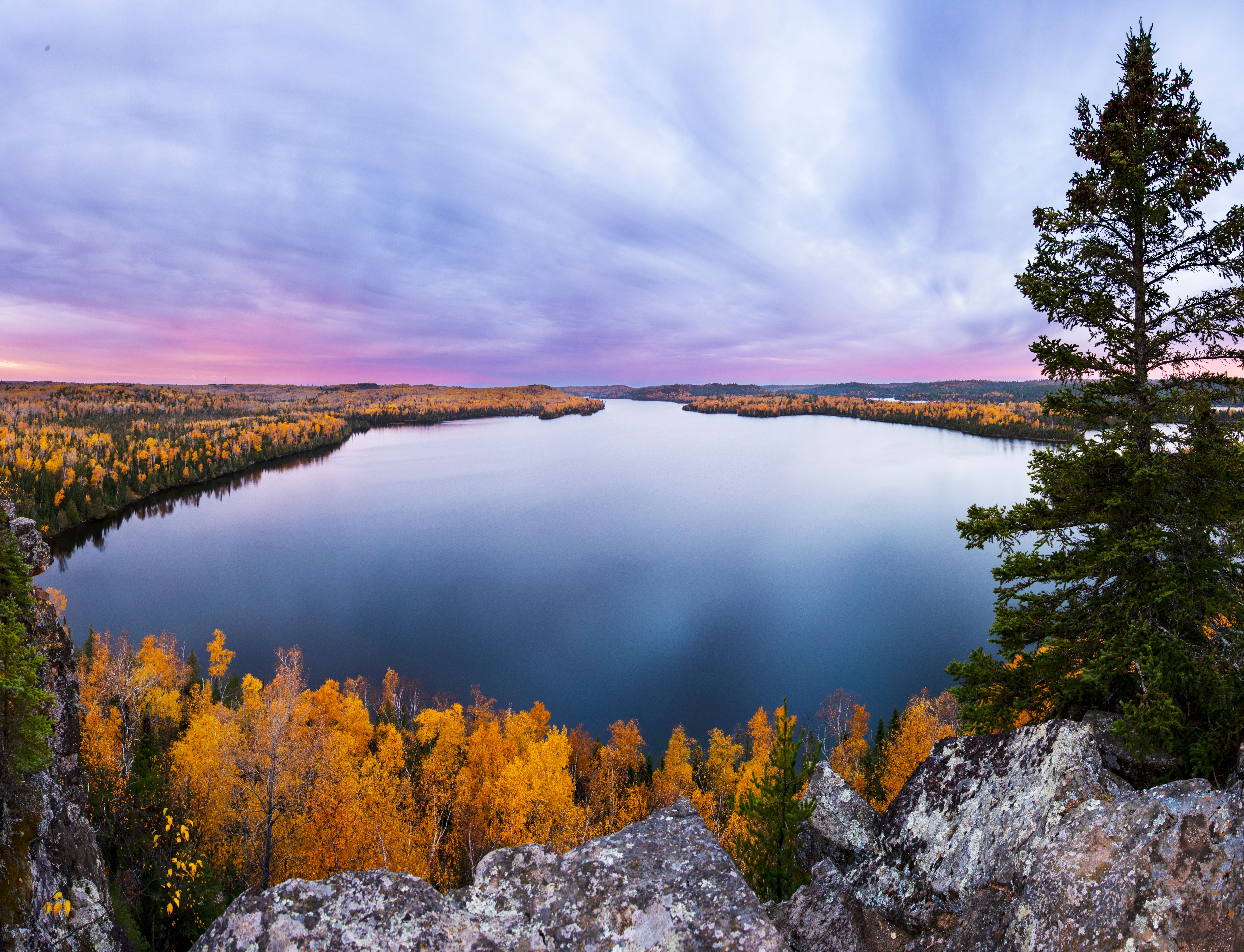 Travel Healthcare Jobs in Minnesota A beautiful fall sunrise from the Honeymoon Bluff overlooking Hungry Jack Lake and peak fall colors in northern Minnesota